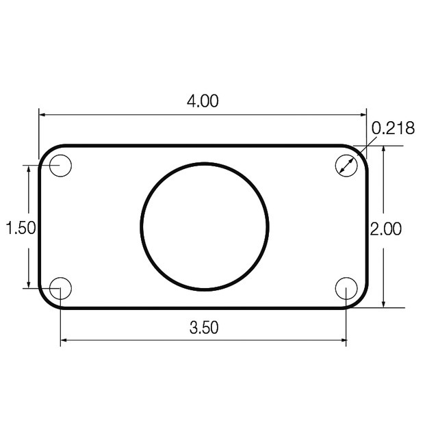 Base Rectangle 10,16X5,08CM, EA 3,81X8,89 CM Boule d référence fournisseur 31528040